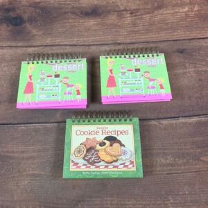 Brownlow Gifts Recipe Books Set of 3 Green Pink Good Spiral Dessert Cookies